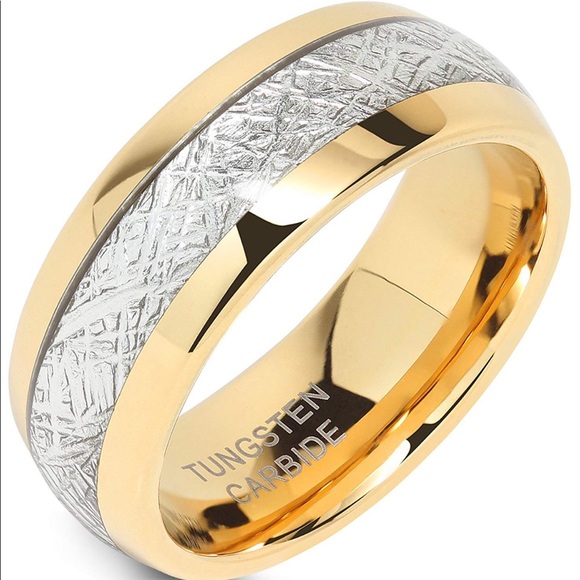 Tungsten men’s gold wedding band - Picture 2 of 2